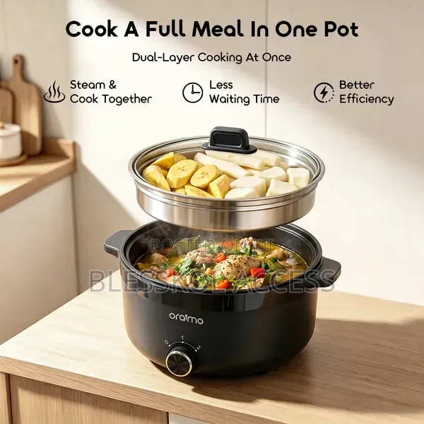 Oraimo MultiPot 3L Energy-Saving Electric Pot With Steamer