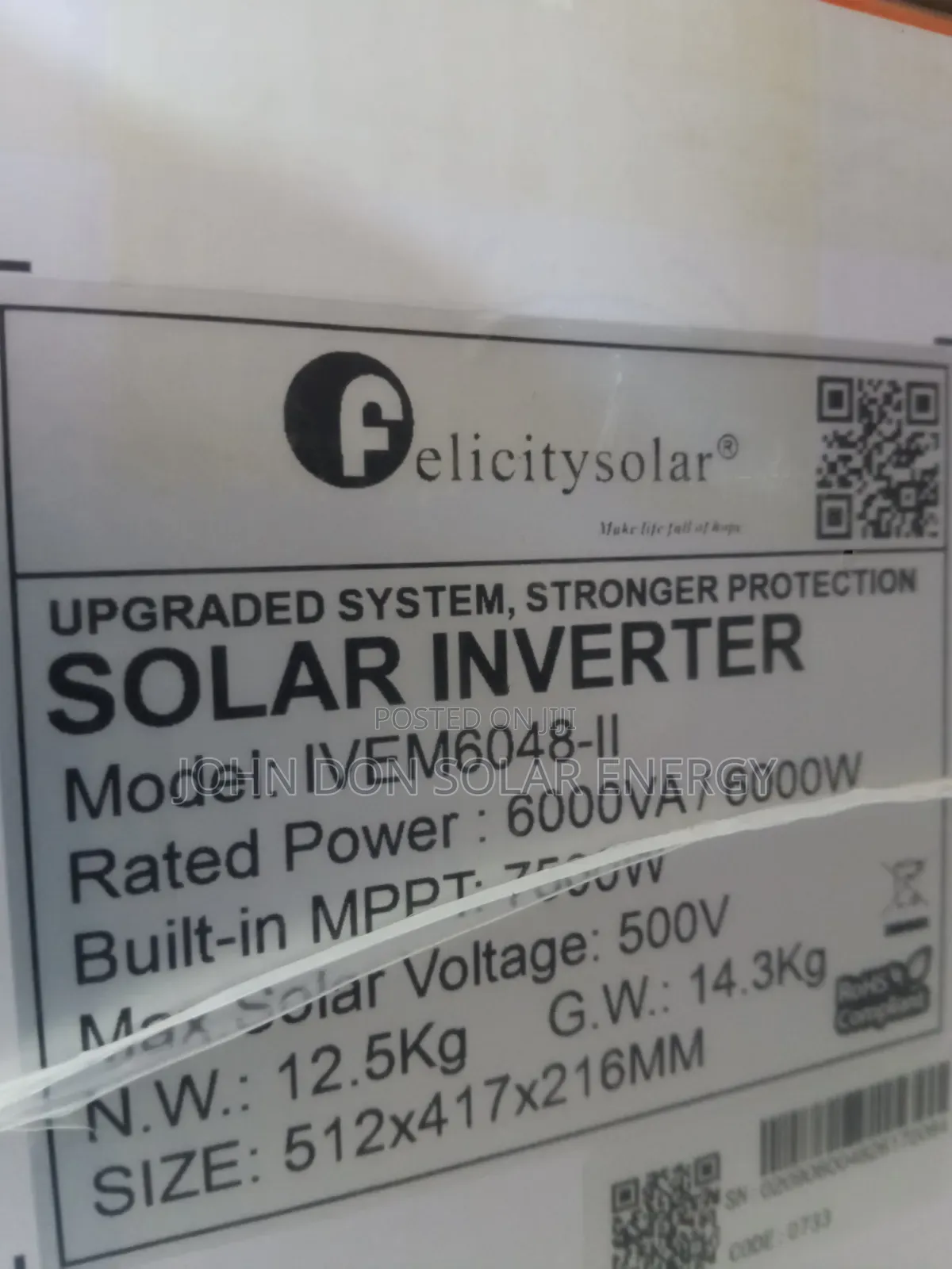 Felicity 6kva 48v Hybrid Solar Inverter