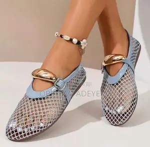 Buckle Mesh Ballerina Shoe