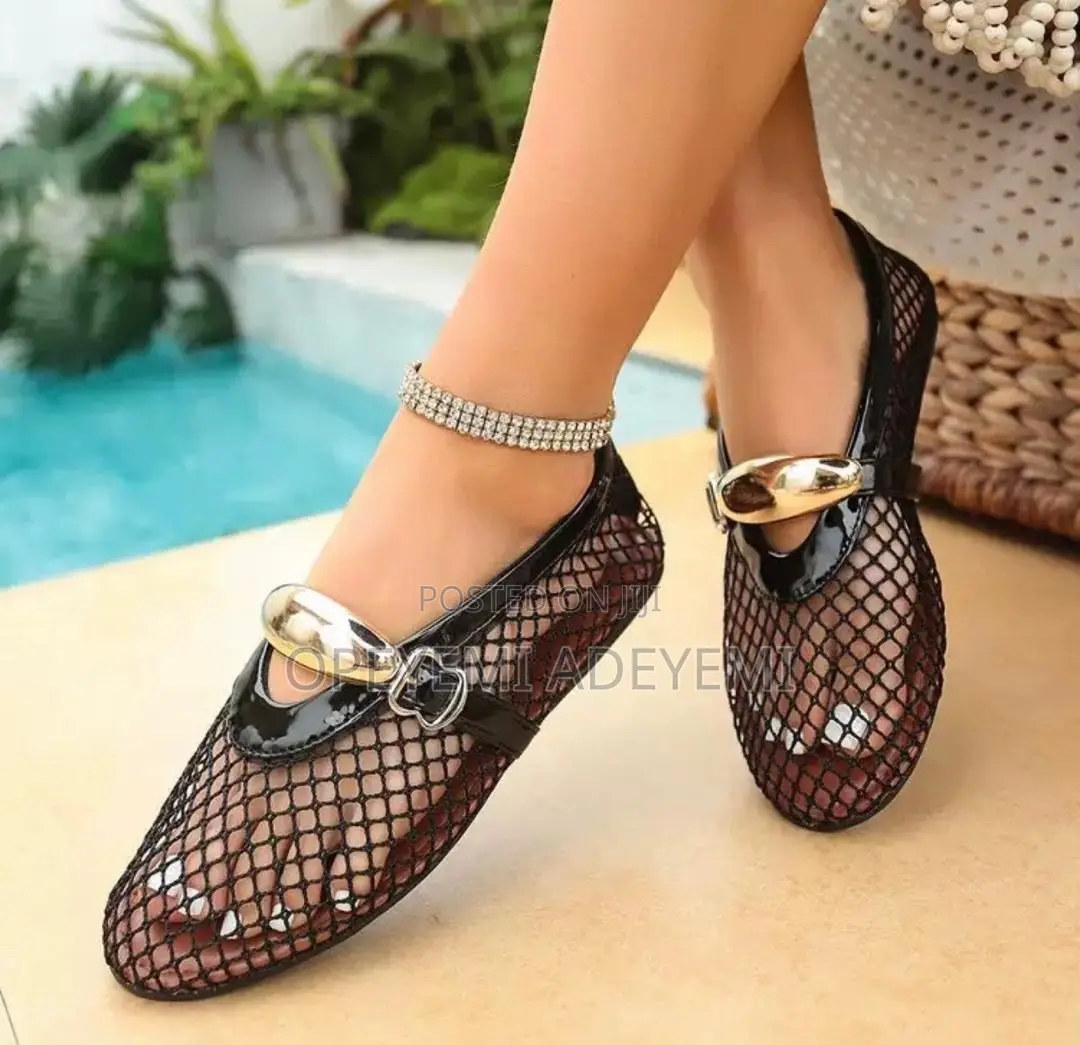 Buckle Mesh Ballerina Shoe