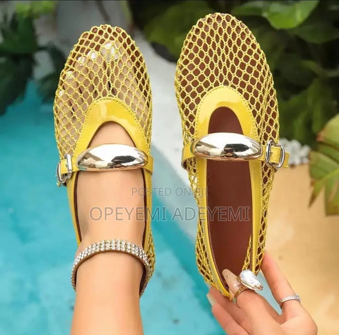 Buckle Mesh Ballerina Shoe