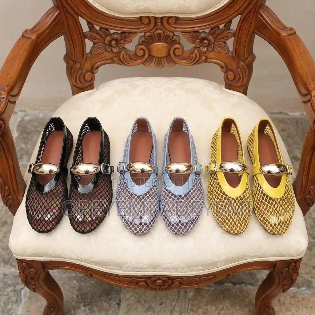 Buckle Mesh Ballerina Shoe