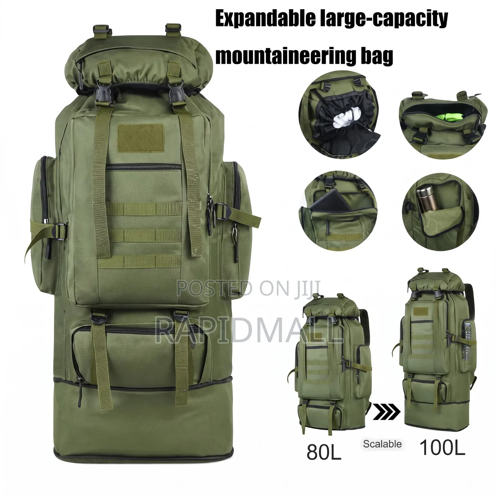 Expandable Camping , Hiking Bag - Large Capacity Bag for Camping, Etc