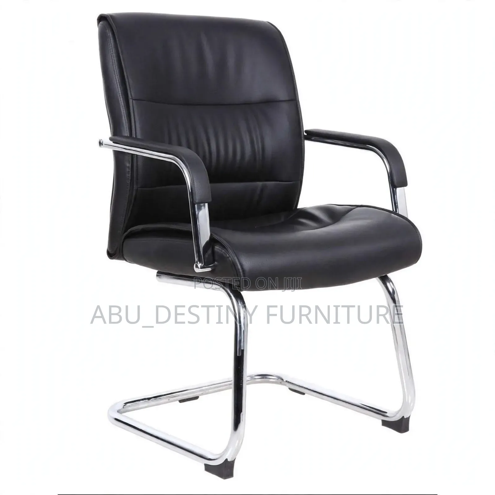 Executive Visitors Chair - Thick Padded Black Leather