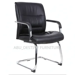 Executive Visitors Chair - Thick Padded Black Leather