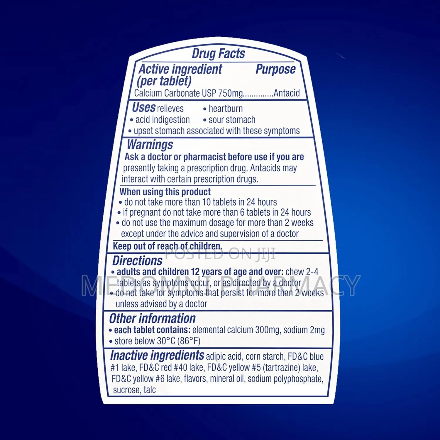 TUMS Antacid Chewable Tablets for Heartburn Relief, Assorted Fruit.