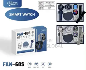 Okpu FAN-60S Smart Watch Gift 2pcs Watch Fan, Earphone, Mini Speaker