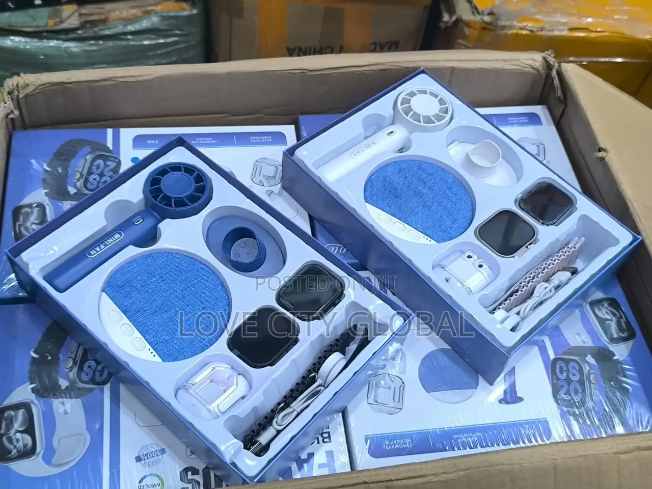 Okpu FAN-60S Smart Watch Gift 2pcs Watch Fan, Earphone, Mini Speaker