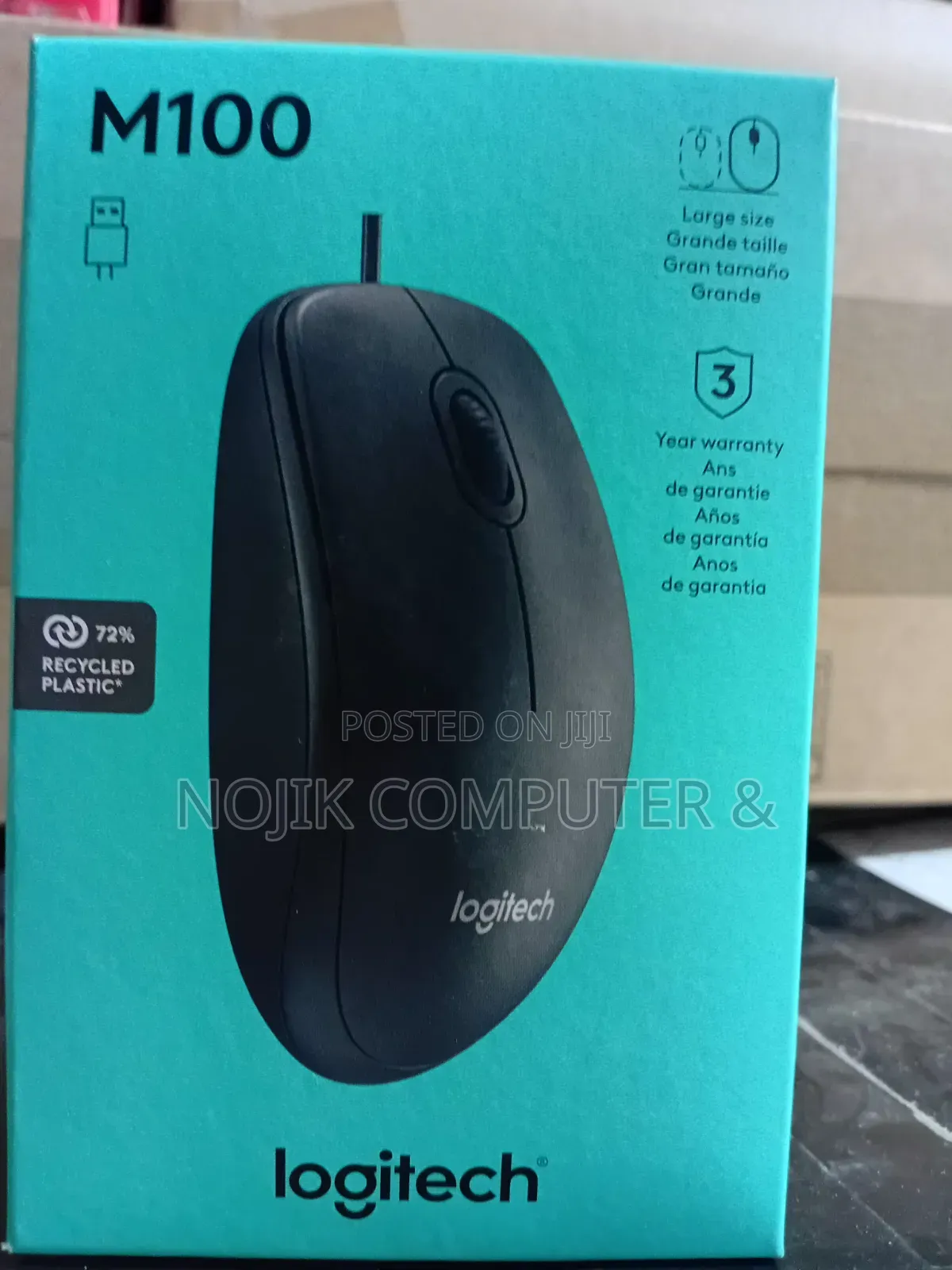 Logitech Wired Mouse M100 - BLACK