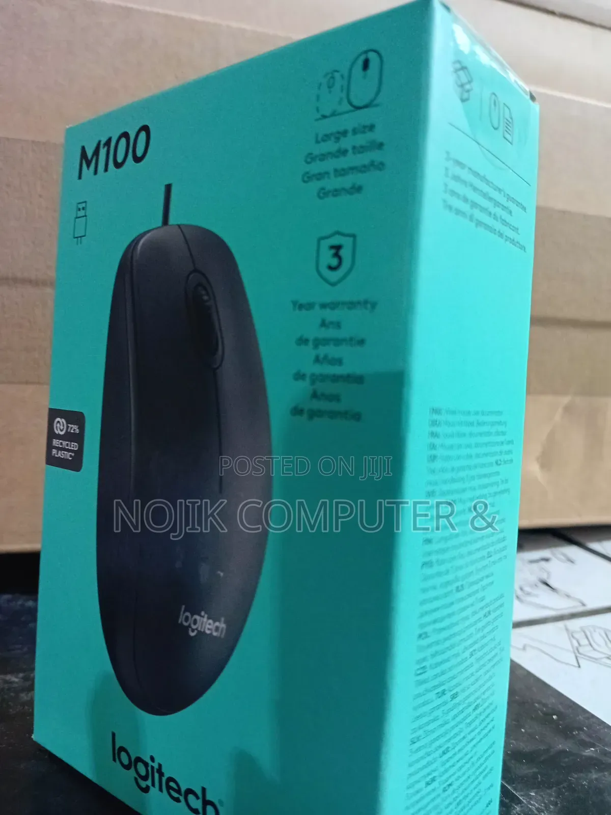 Logitech Wired Mouse M100 - BLACK
