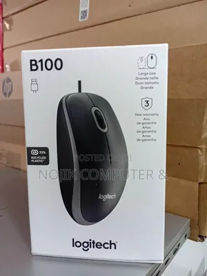 Logitech Wired Mouse B100 - BLACK