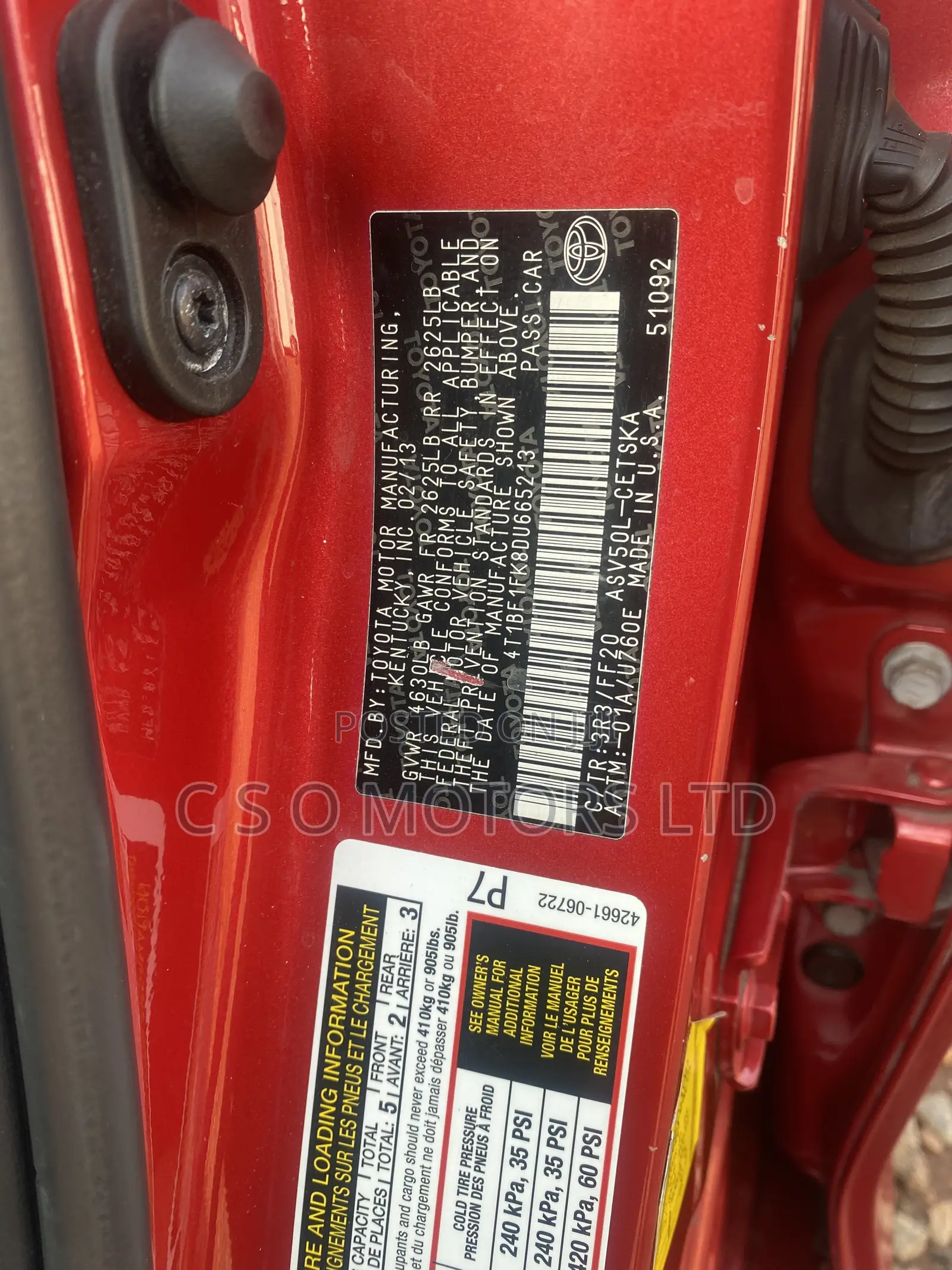 Toyota Camry 2013 Red