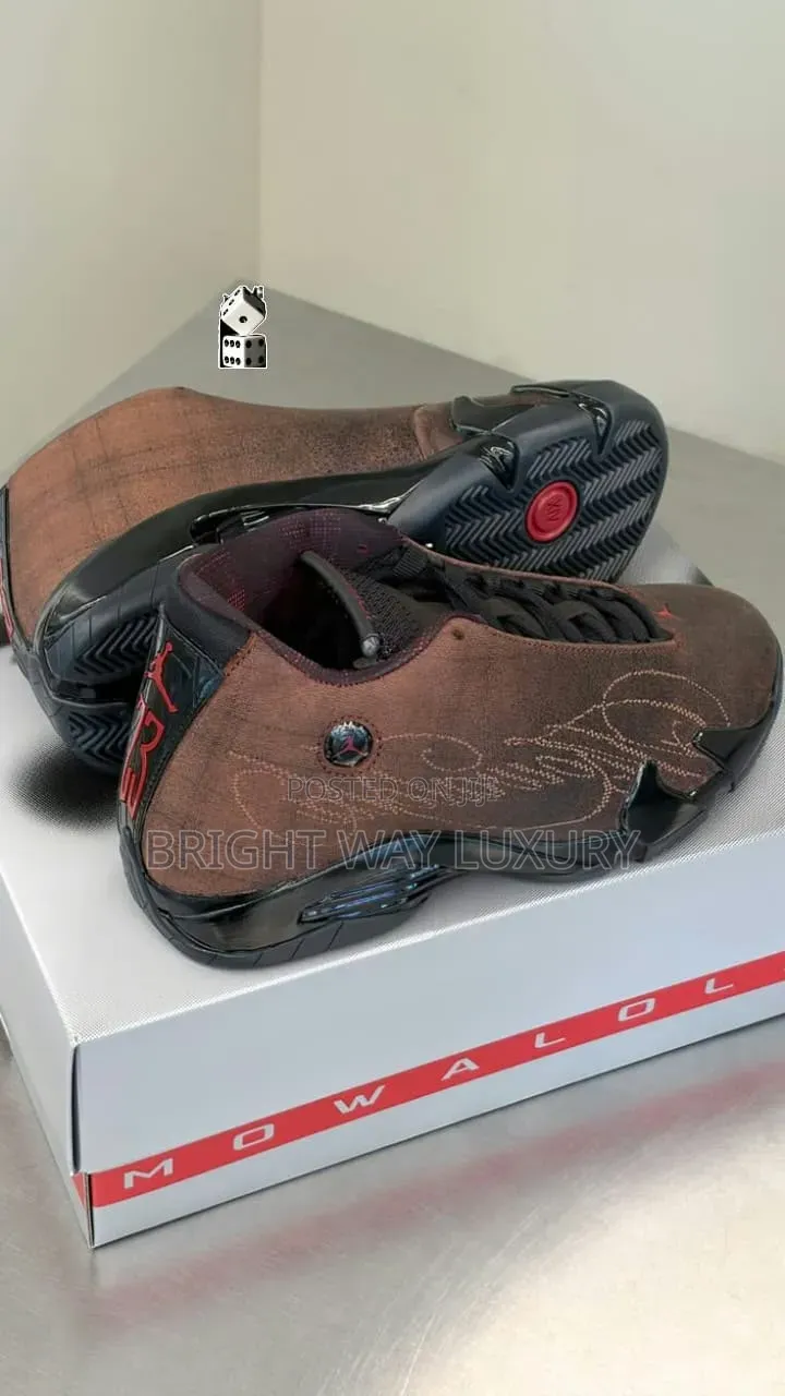 High Luxury Quality Mowalola X Jordan 14 Sp Burnt Red Snks*