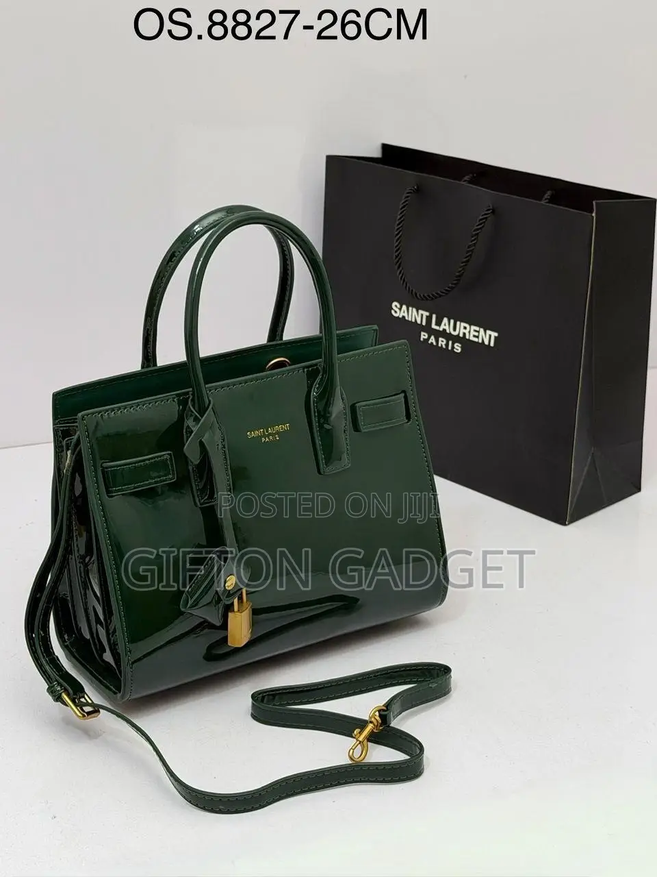 1: Saint Laurent Sac De Jour Patent Leather Tote Bag in Brown – 26cm