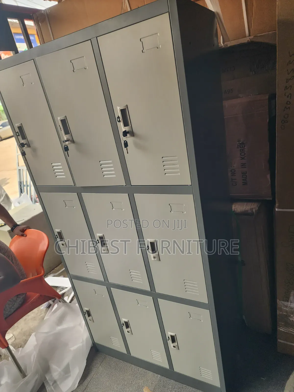 Imported Metal 9 Doors Staff Locker.