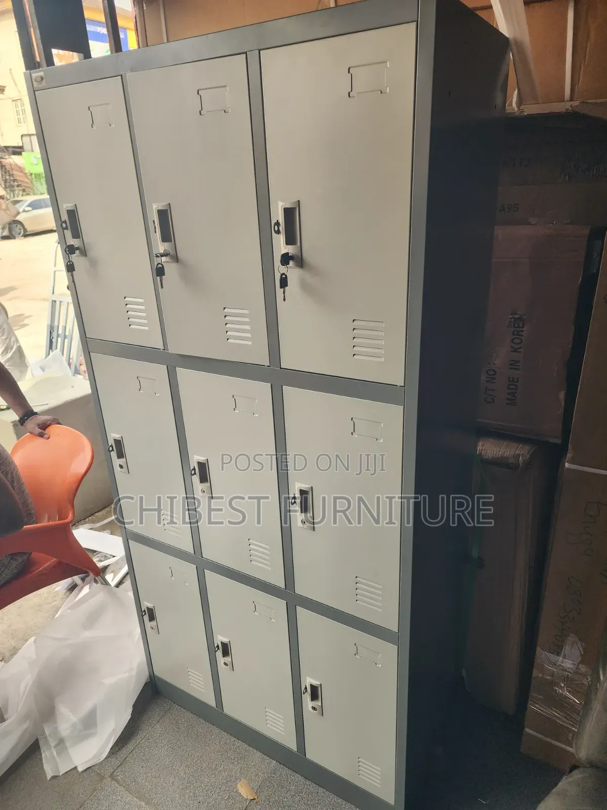 Imported Metal 9 Doors Staff Locker.