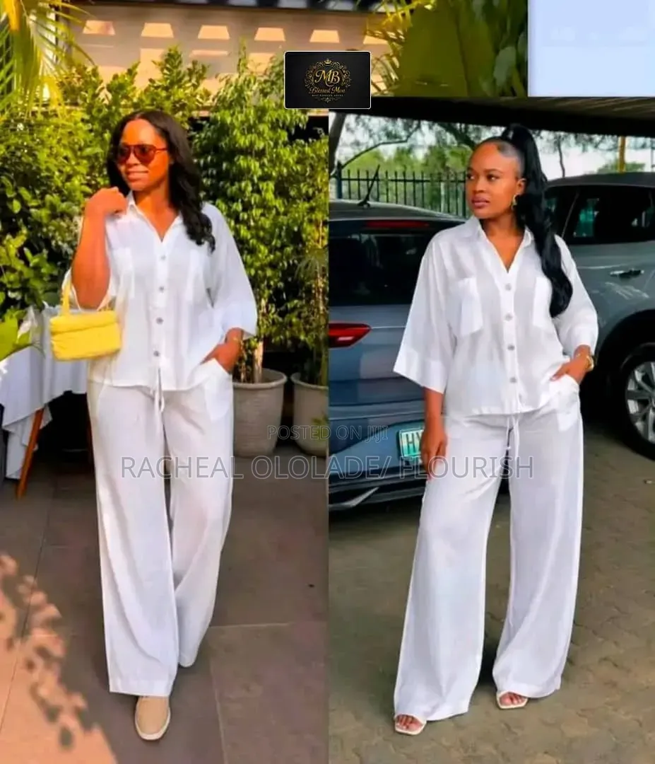 Quality Women White Up and Down Trouzer