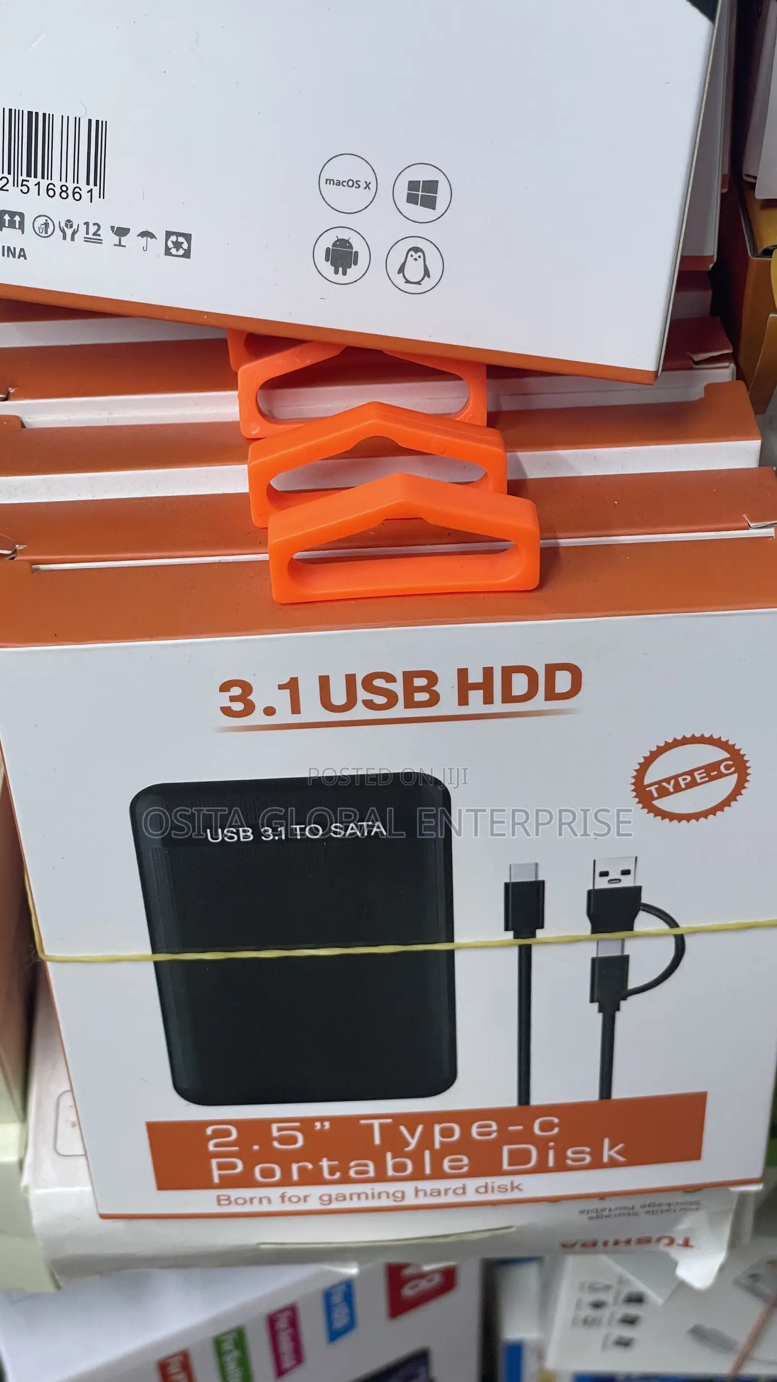 USB and Type C 3.1 to Sata Portable HDD Gaming Hard Drive Enclosure