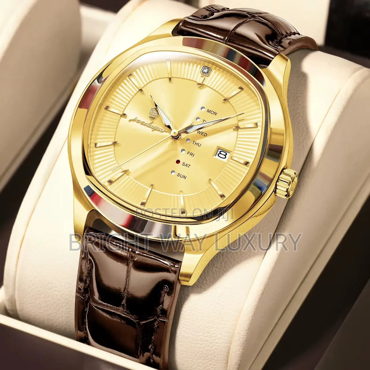Luxury Poedegar Leather
Strong Luminous 
Sapphire Glass 
Waterproof