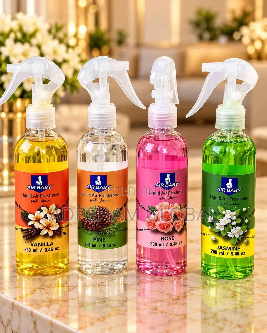 Air Baby Liquid Air Freshener Spray–Vanilla,Pine,Rose &Jasmine- Per On