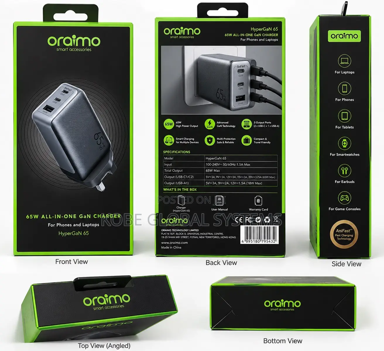 Oraimo 65w All in One GaN Charger