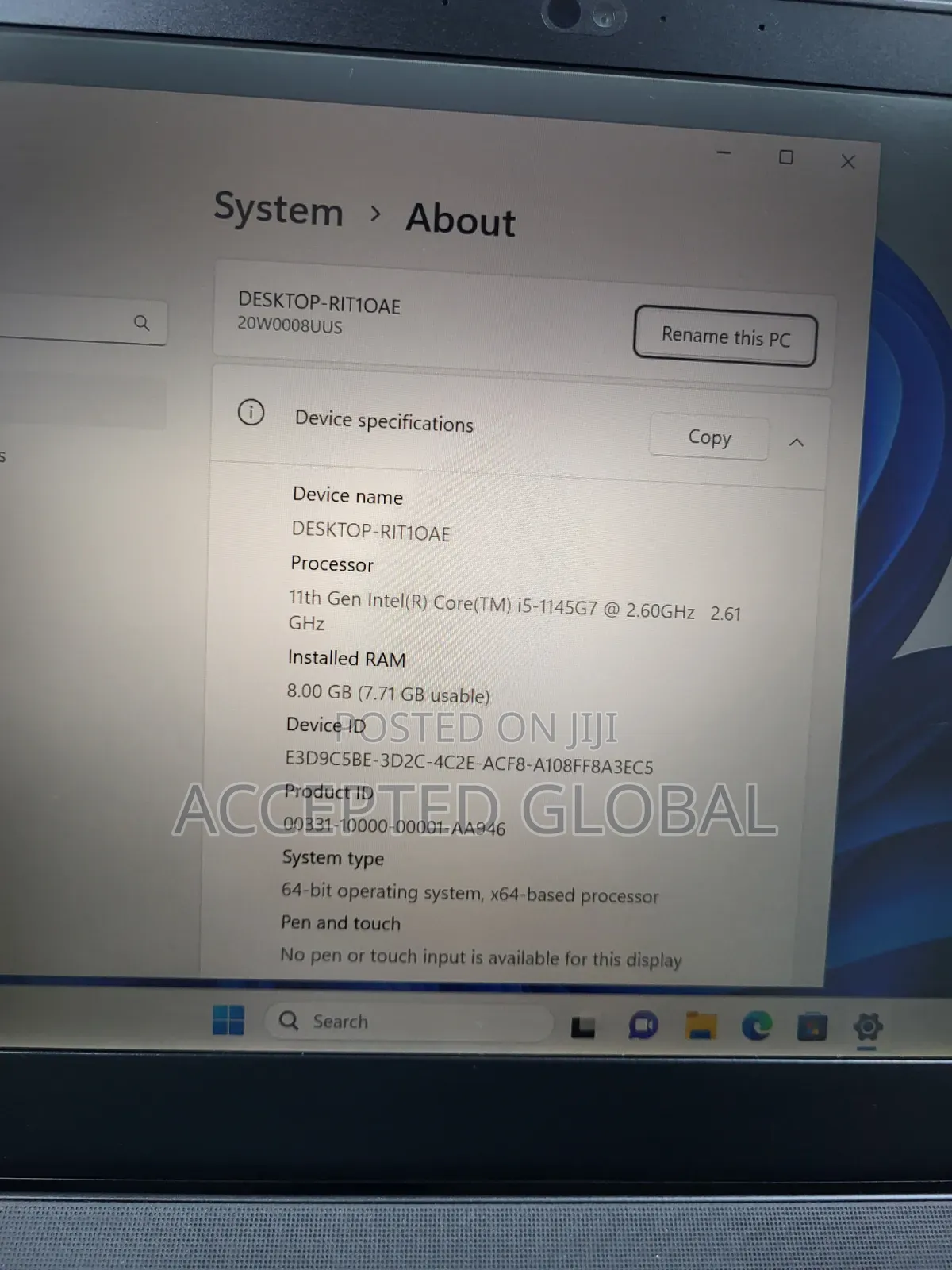 Laptop Lenovo ThinkPad T14 G2 8GB Intel Core i5 SSD 256GB