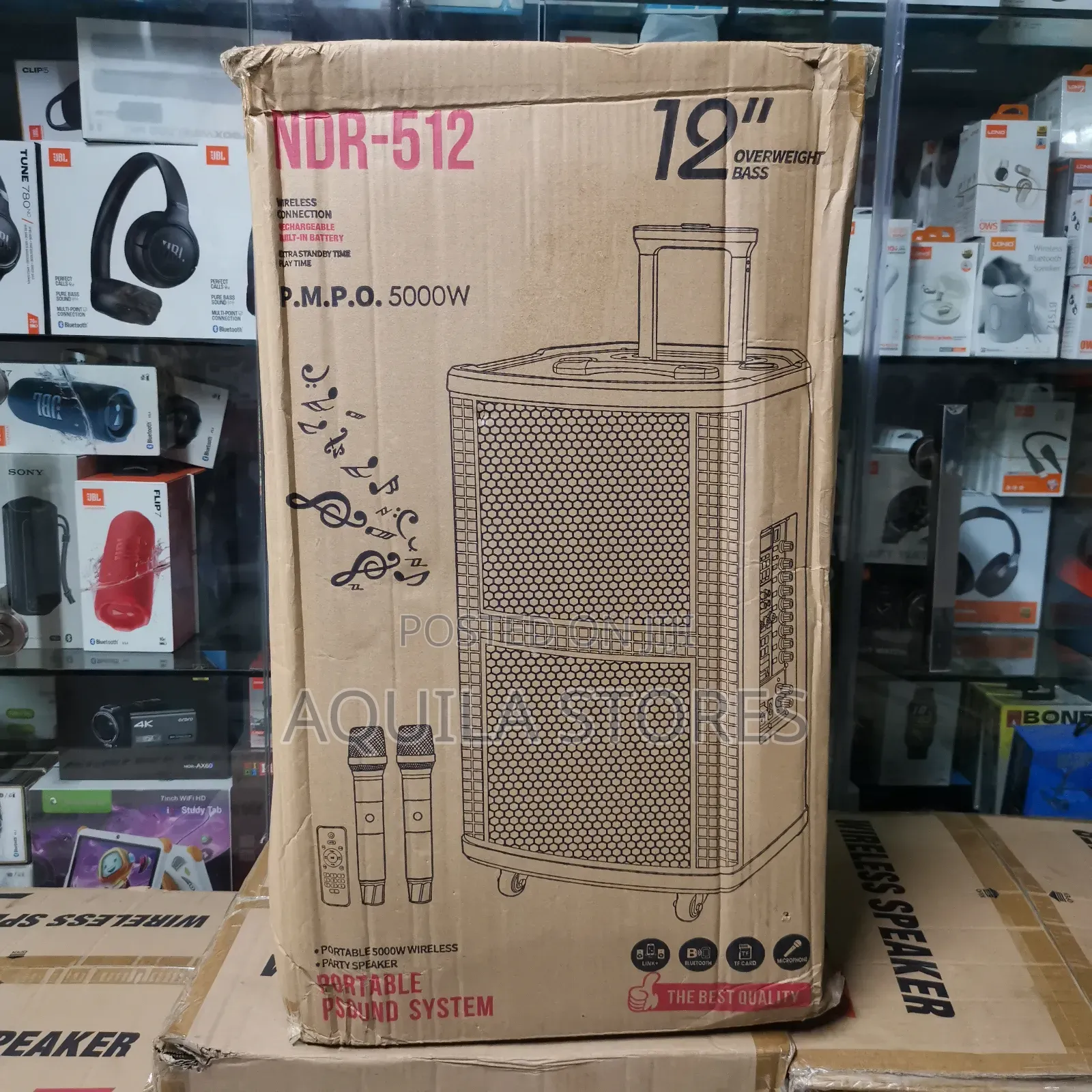 NDR-512 12-Inch High-Power Outdoor Portable Trolley Party Speaker
