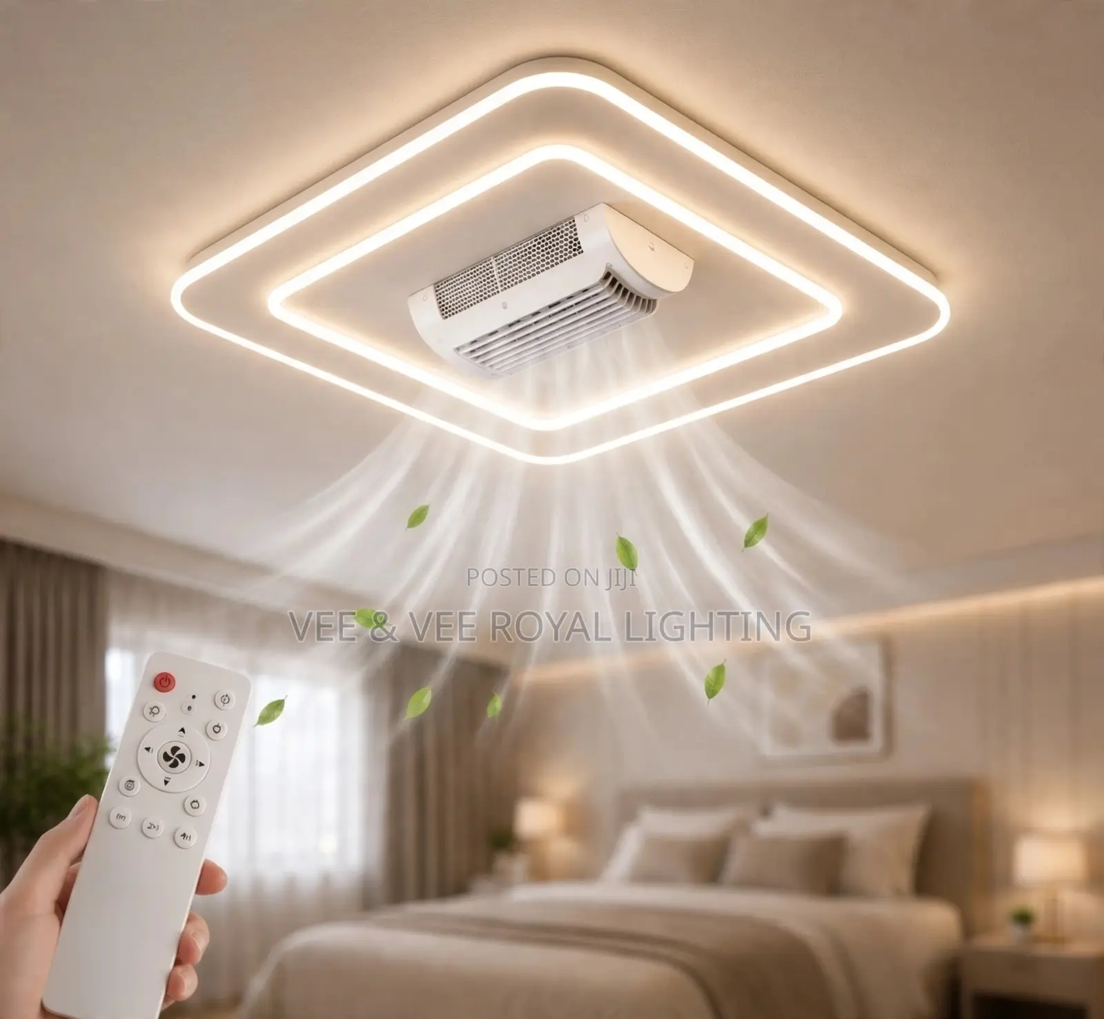 AC Fan Light With Remote and Bluetooth-for Living Room, Bedroom, Hotel
