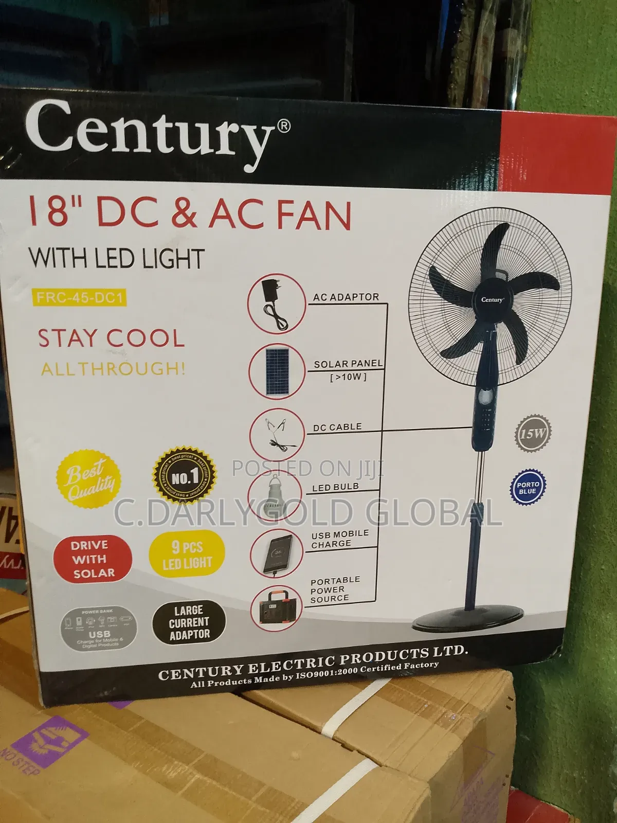 Century 18inches DC/AC With Led Light Standing Fan
