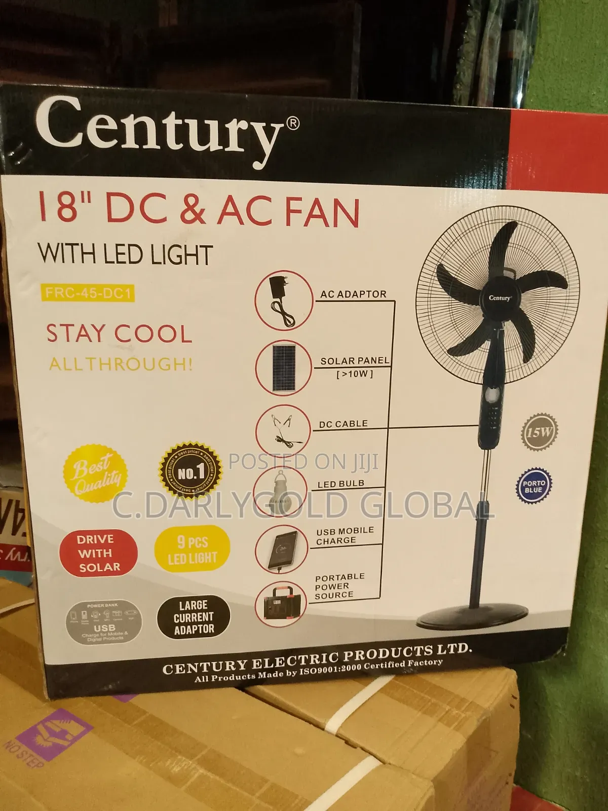 Century 18inches DC/AC With Led Light Standing Fan