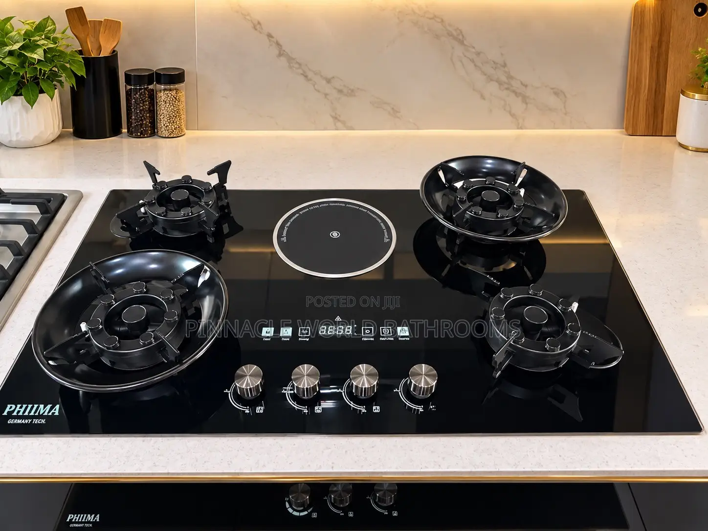 90cm Phiima 5in1 Electric and Gas Inbuilt Gas Burner Cooker