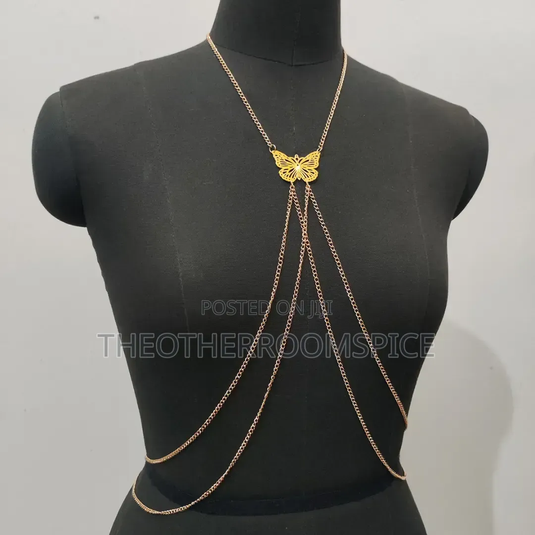 Ladies Costume Jewellery Bodychain Silver Gold Party Club Carnival