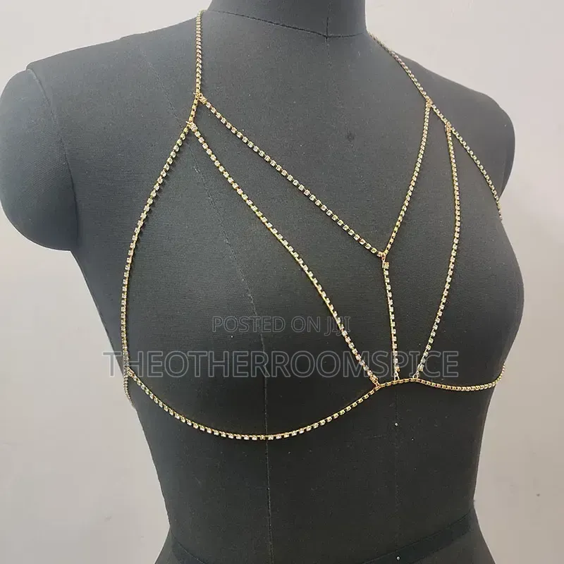Ladies Costume Jewellery Bodychain Silver Gold Party Club Carnival
