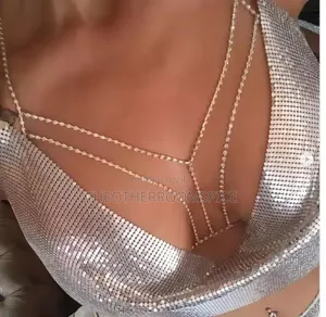 Ladies Costume Jewellery Bodychain Silver Gold Party Club Carnival