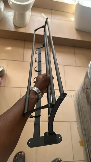 90cm Multiple Towail Rack Black With Hooks