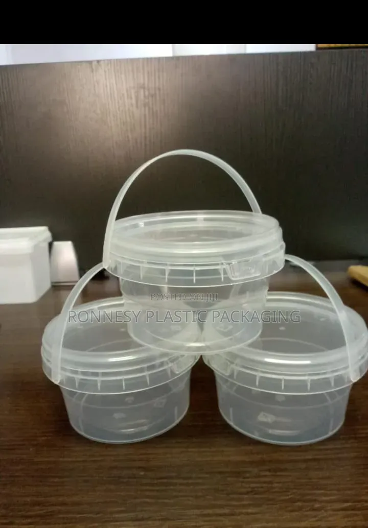 500ml Transparent and White Plastic Bucket
