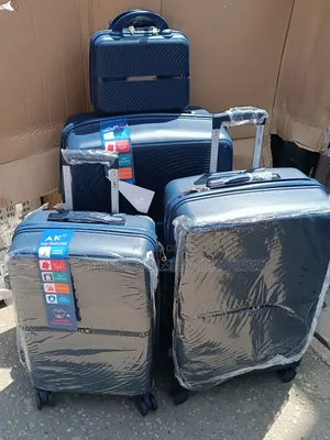 AK Set of 4 Navyblue Big Range Unbreakable Rubber Travelling Luggage S