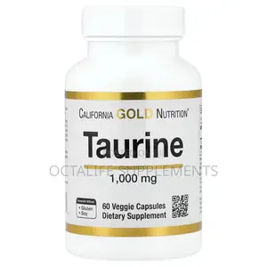 California Gold Nutrition, Taurine, 1,000 Mg, 60 Veggie Capsules