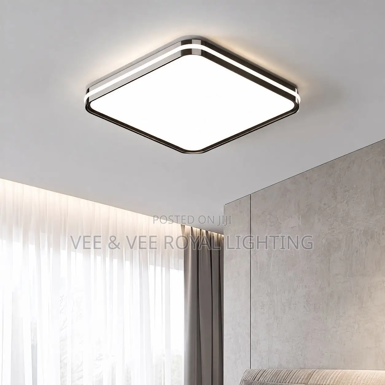 Modern Chrome Led Ceiling Light - For Bedroom, Hotels, Sitting Room