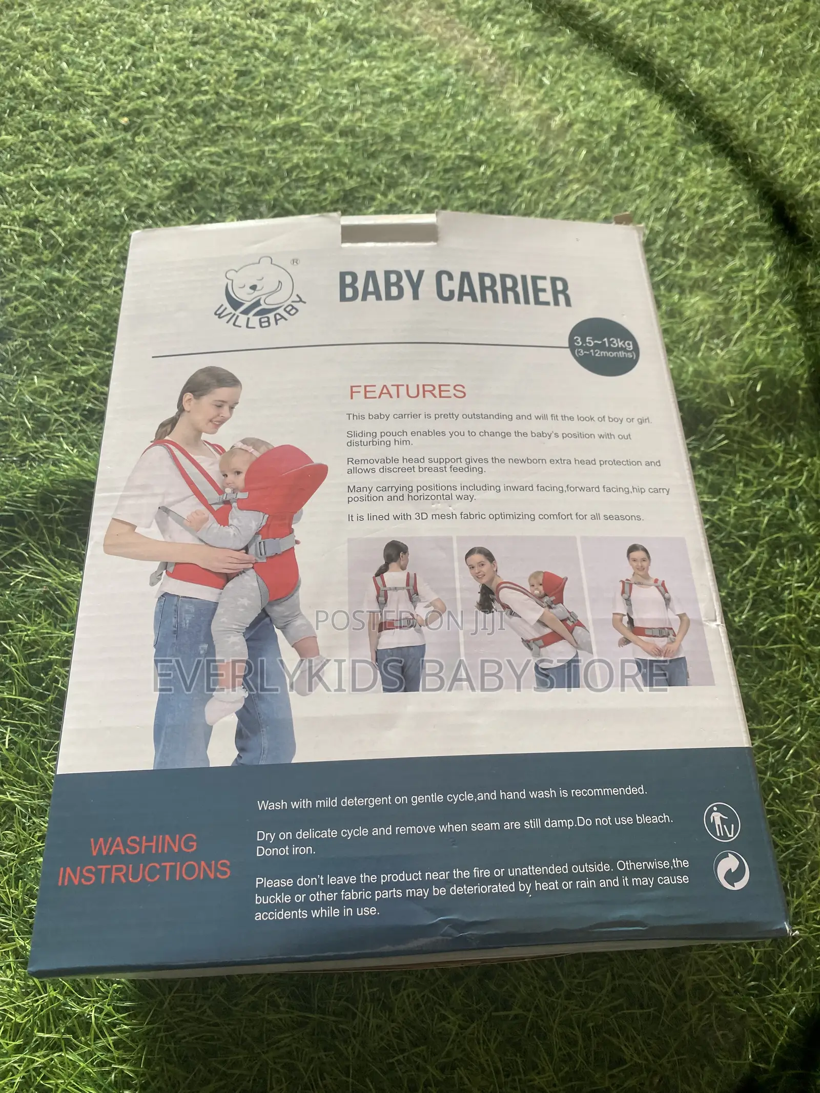 Will Baby Carrier 3.5-13kg(3-12months)-4-in-1 Front & Back Carrier