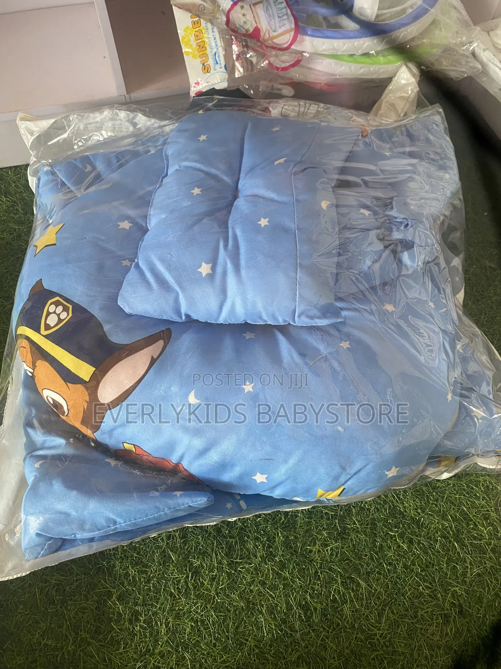 Paw Patrol Baby Bed Mat With U-Pillow Set - Soft Baby Duvet - Blue