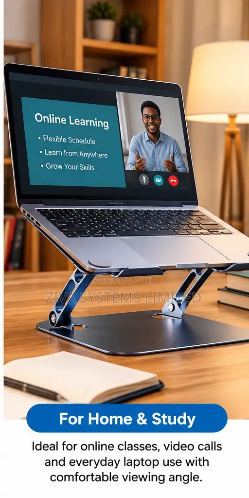 Adjustable Aluminium Laptop Stand With Cooling Fan – Foldable