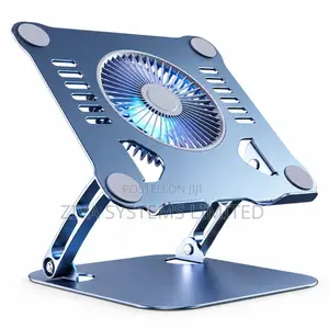 Adjustable Aluminium Laptop Stand With Cooling Fan – Foldable