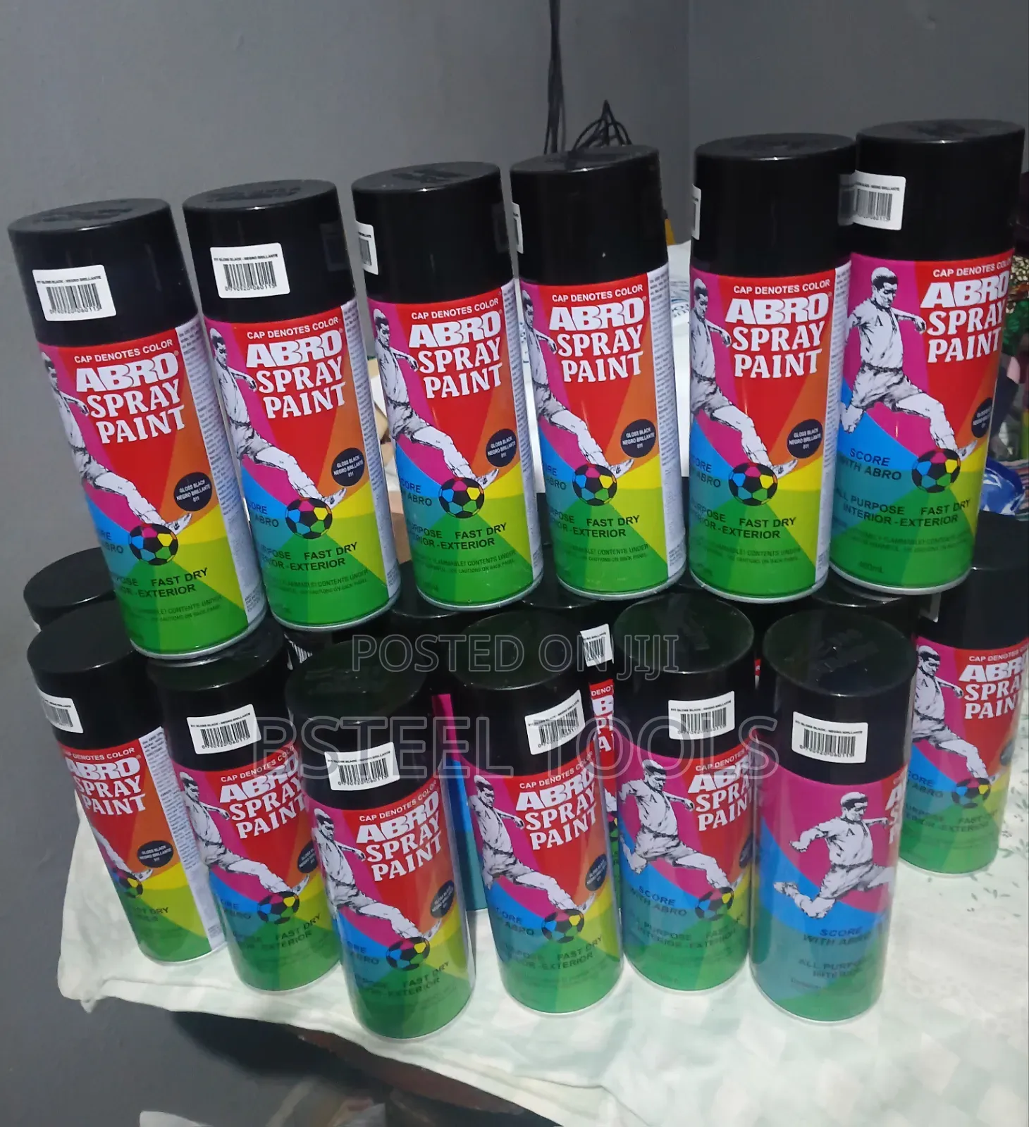 ABRO Black Spray Paint – Quick-Drying Paint for Multiple Surfaces