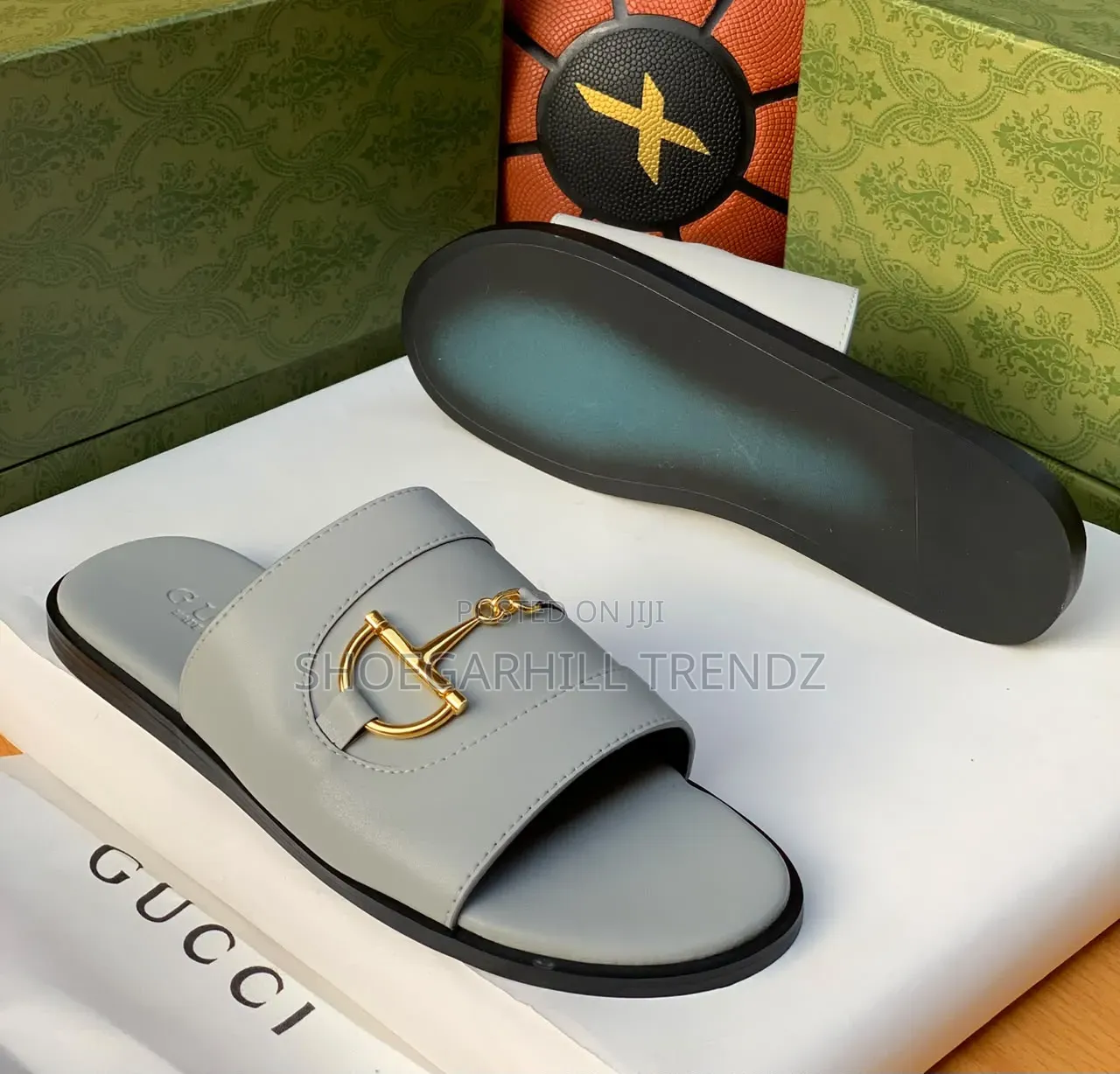 Men Gucci Chain Covered Palm Slippers