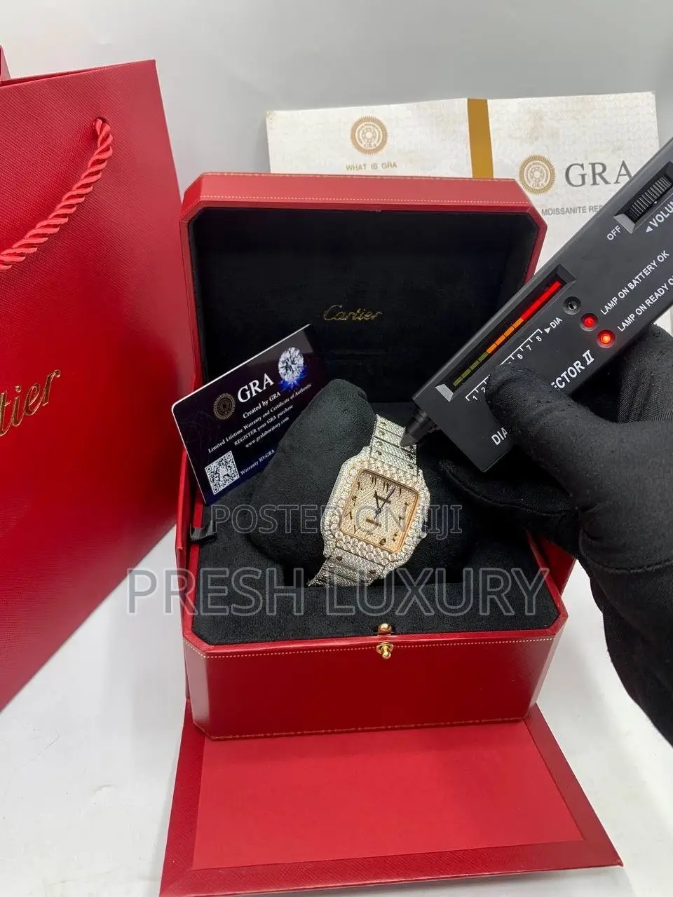 VVS Moissanite Cartier Wristwatch