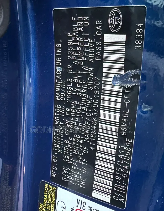 Toyota Camry 2007 Blue