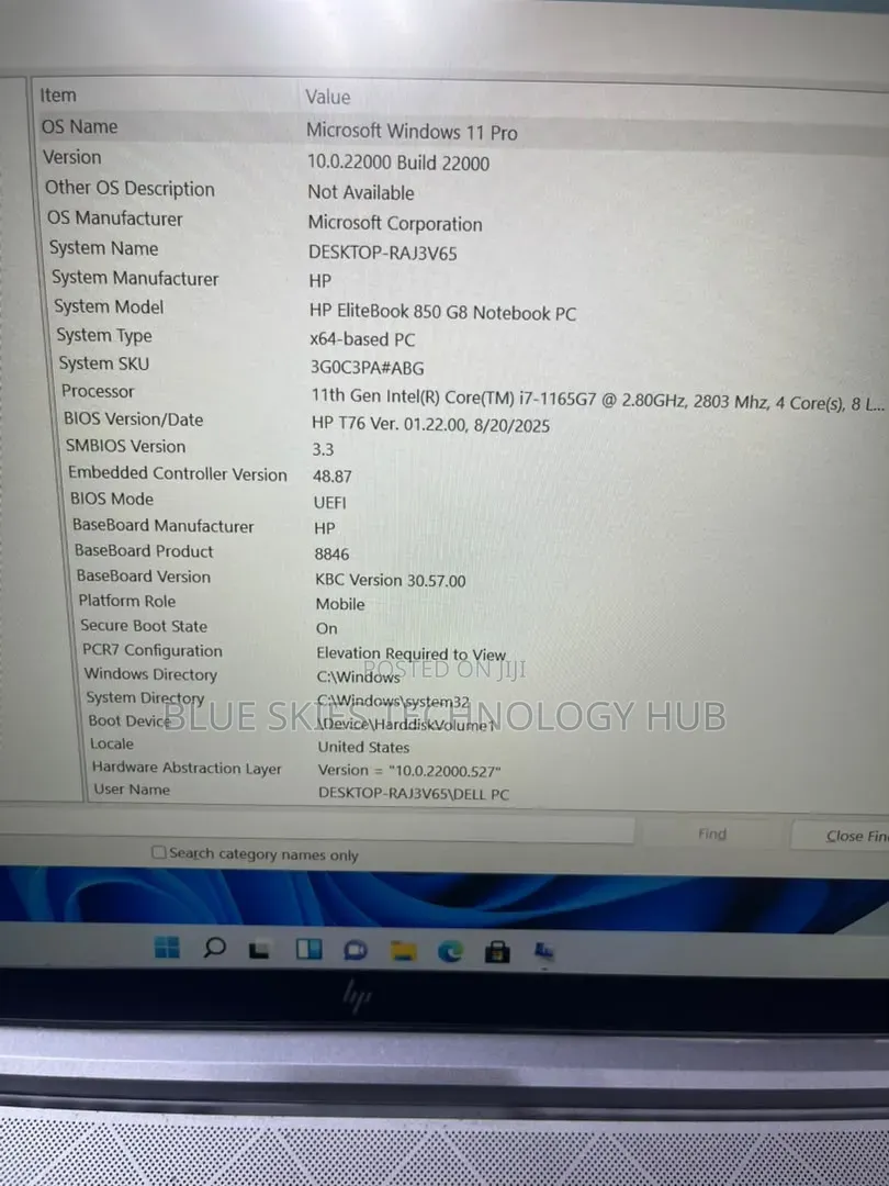 Laptop HP EliteBook 850 G8 8GB Intel Core i7 SSD 256GB