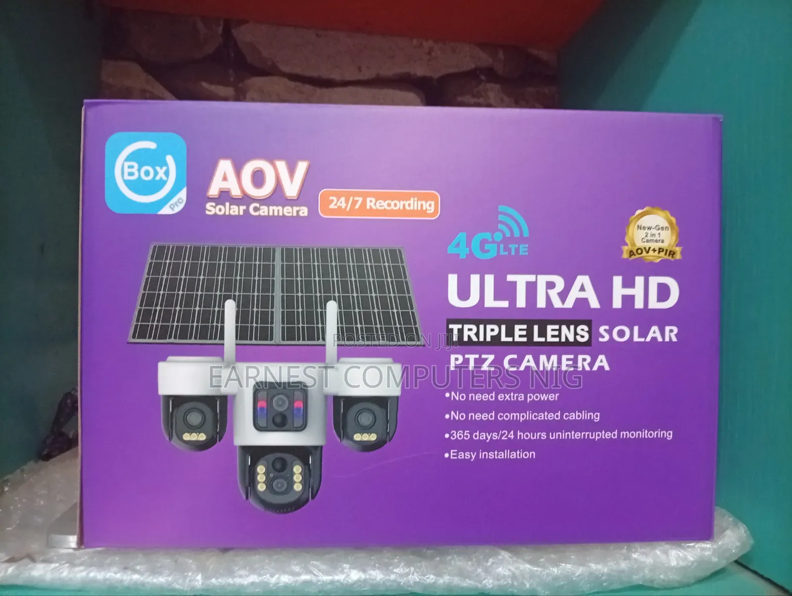 Triple Lens PTZ Ubox 4G LTE Wireless Solar Camera