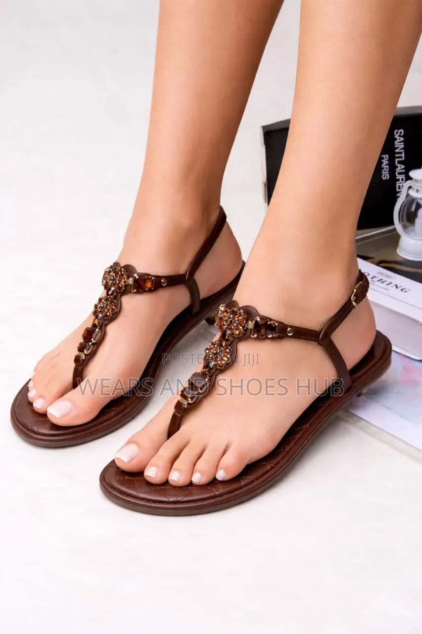 Women’s Flat Sandals | Ladies Beaded Slippers | Luxury Fashion Sandals
